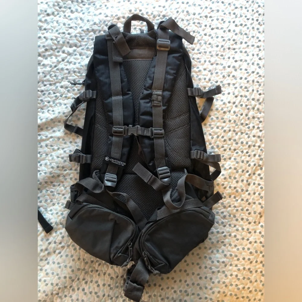 Outdoor Black and Gray Hiking Backpack for Men